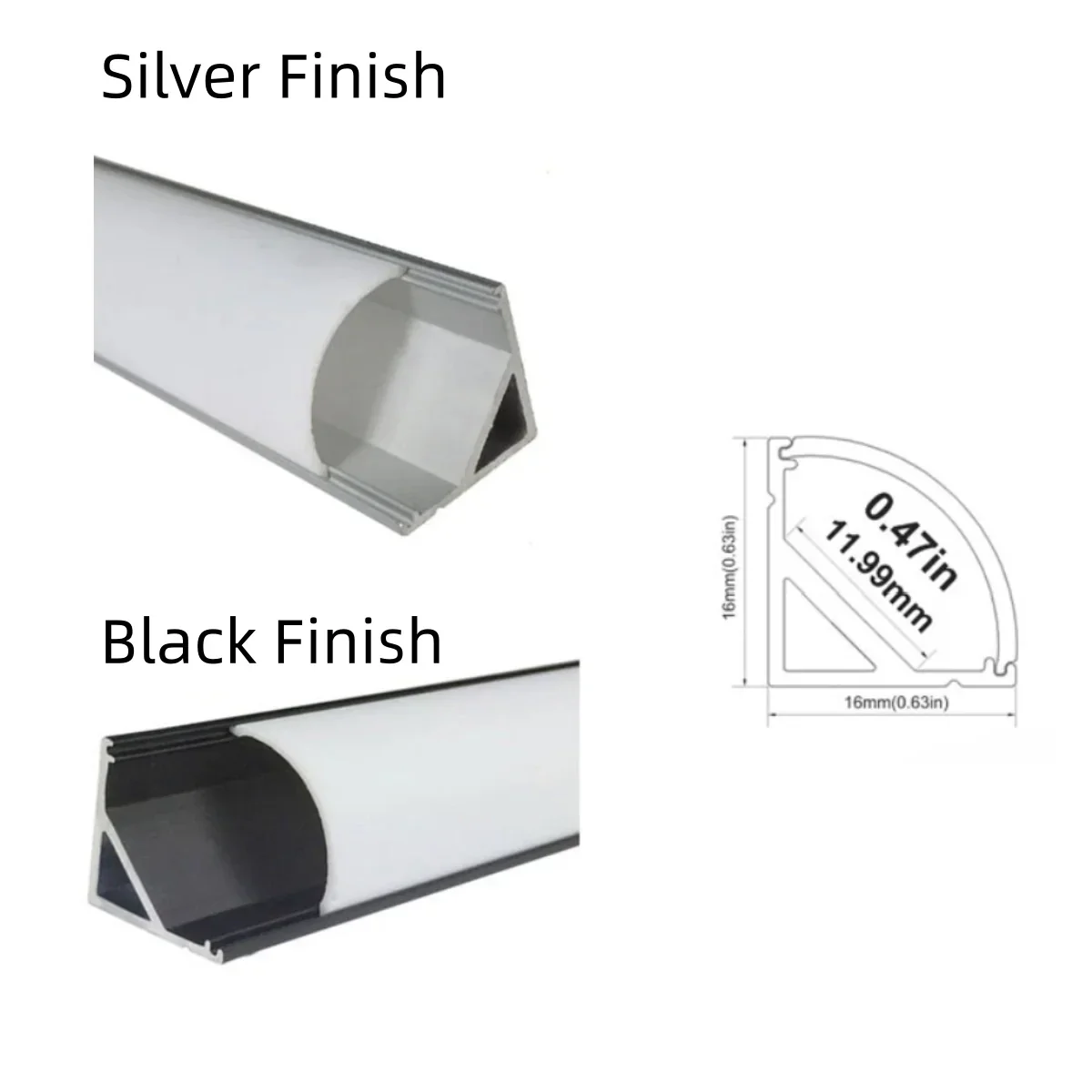 V02 Silver Aluminum Rigid LED Strip Light - 16×16mm | DC12V | SMD5630 72 LEDs/M | 0.5M/1M | Warm White / Natural White / Cool White| Silver Finish | Non-Waterproof | for Indoor Accent & Display Lighting | 10 / 50PCS - Image 4