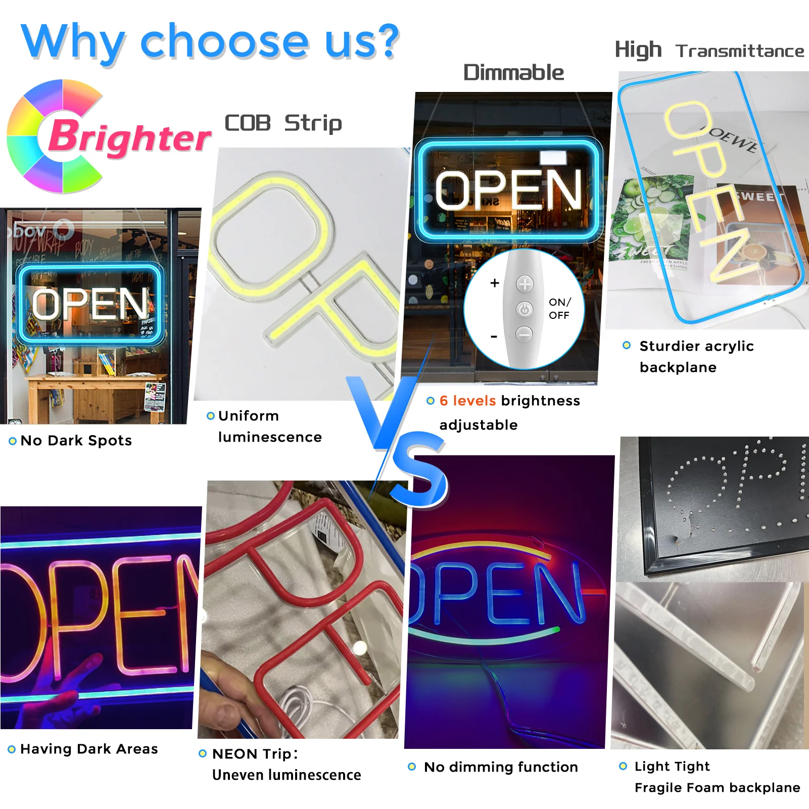 Vertical OPEN Neon Sign – USB Powered | 17×9 inch (44×24 cm) | 6 Color Options | LED Window Hanging Light for Storefronts - Image 8