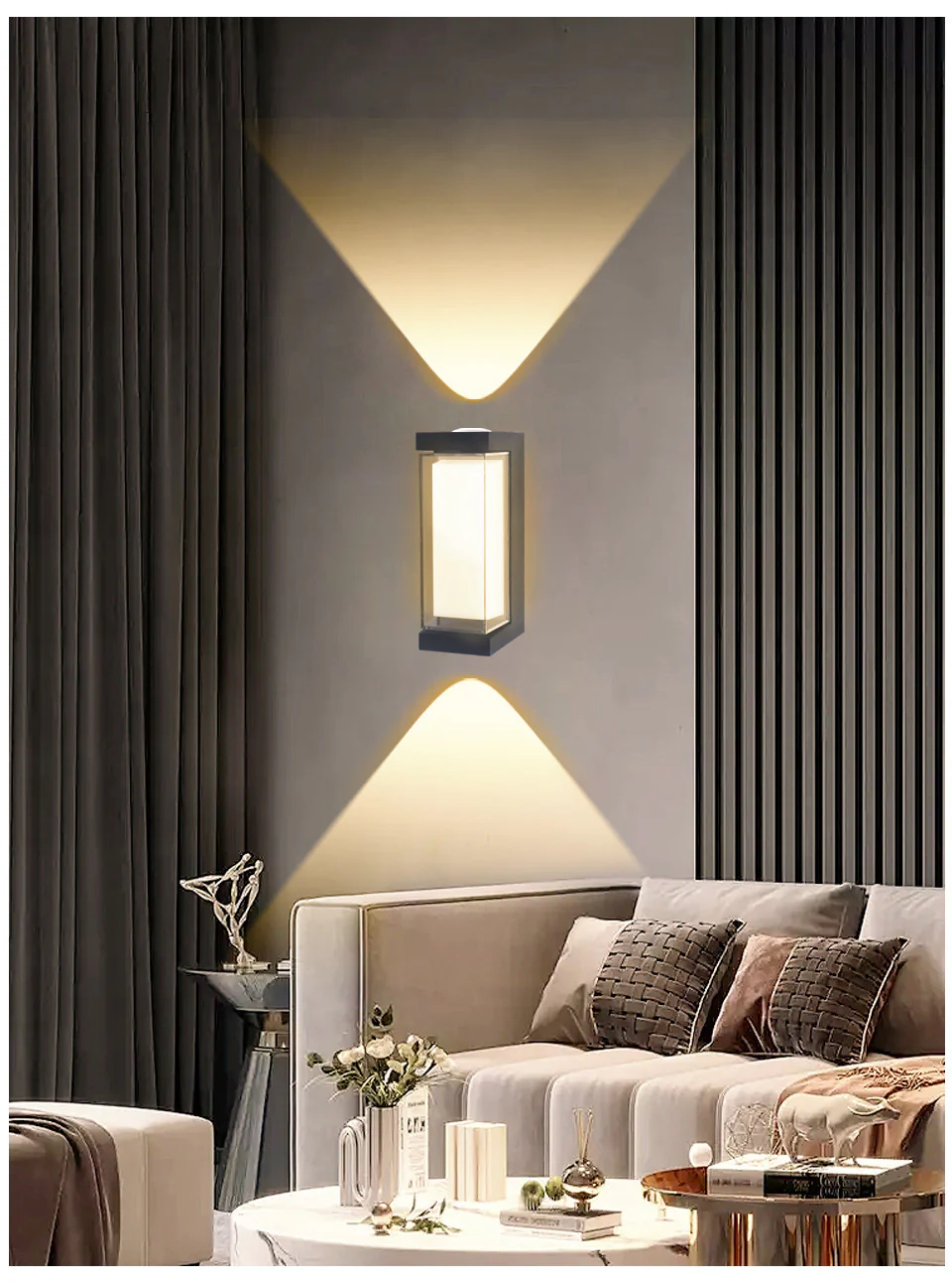 Waterproof LED Wall Light - 7W | 3000K / 6500K | Square / Round | Up & Down Outdoor Wall Sconce for Porch, Garden, Balcony & Indoor Decoration | Plastic Housing | IP65 | 4-Pack - Image 7