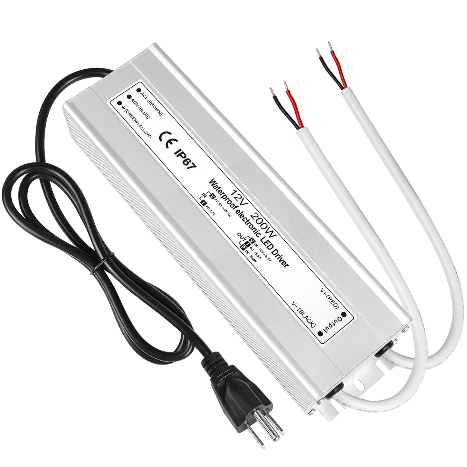 Waterproof IP67 LED Power Supply 110V 220V AC to 12V DC Driver Transformer 3-Prong Plug 3.3 Feet Cable - Image 10