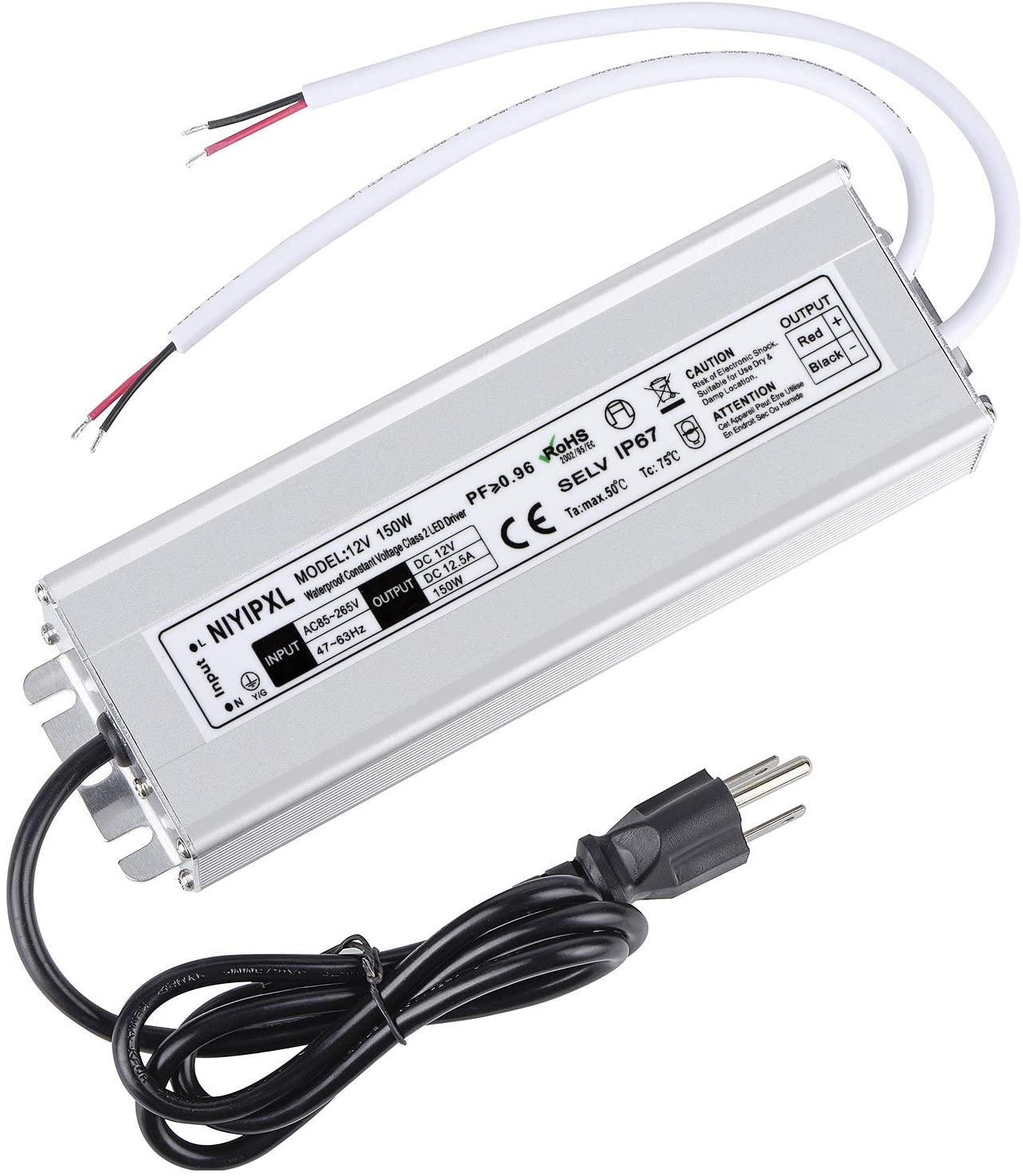 Waterproof IP67 LED Power Supply 110V 220V AC to 12V DC Driver Transformer 3-Prong Plug 3.3 Feet Cable - Image 12