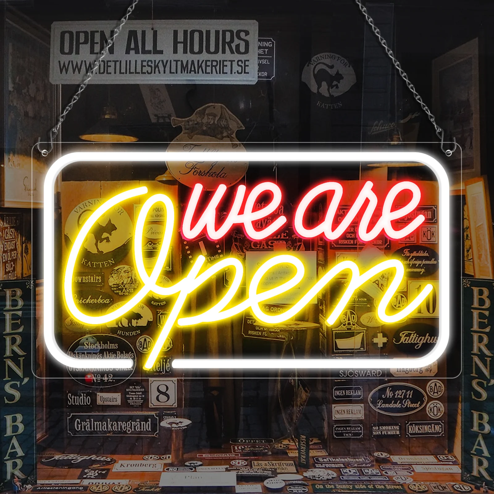 We Are Open Neon Sign – 5 Glow Color Options | 17×9 inch (42×23 cm) | Window Hanging | Plug & Play for Storefronts - Image 10