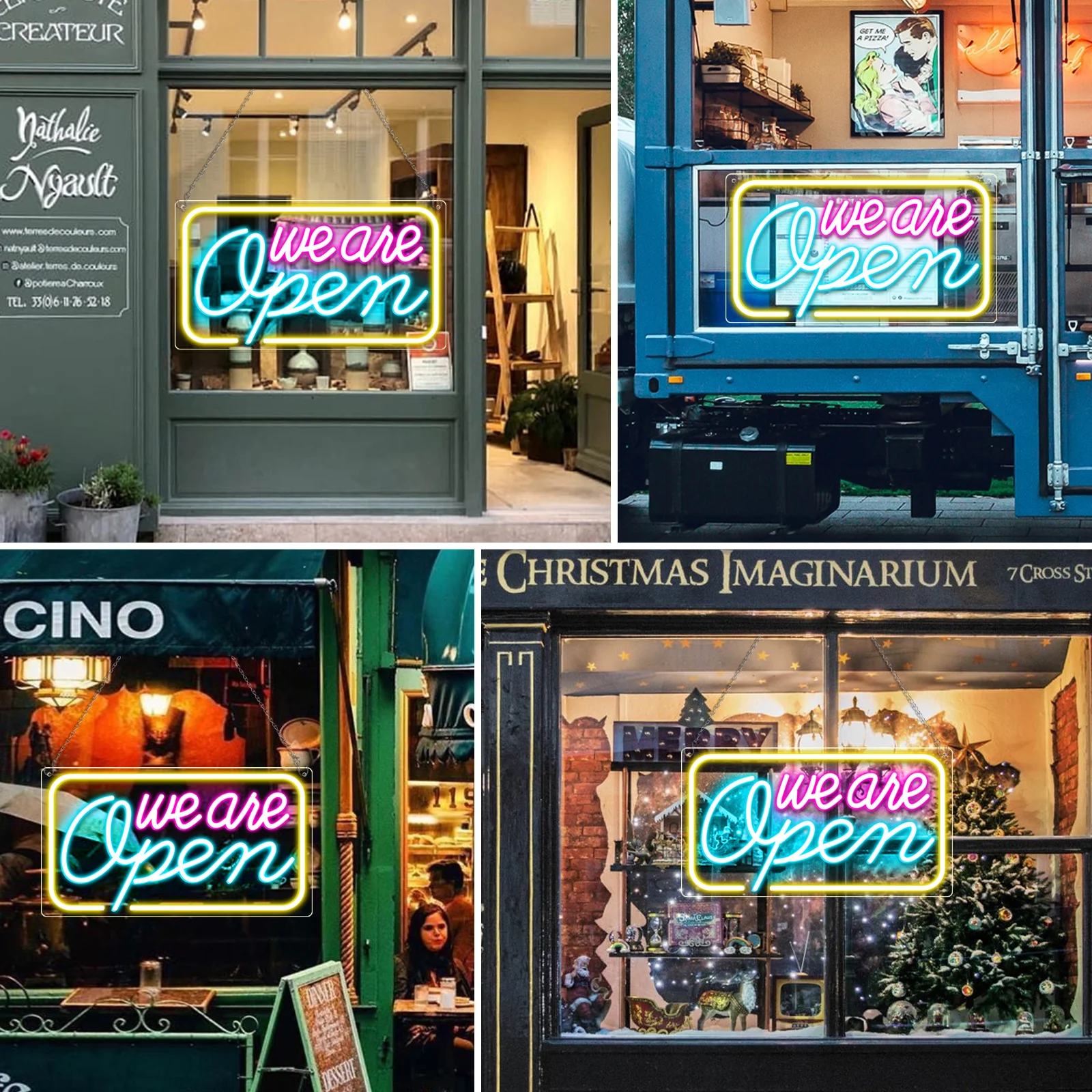 We Are Open Neon Sign – 5 Glow Color Options | 24×12.5 inch (60×32 cm) | Window Hanging | Plug & Play for Storefronts - Image 4