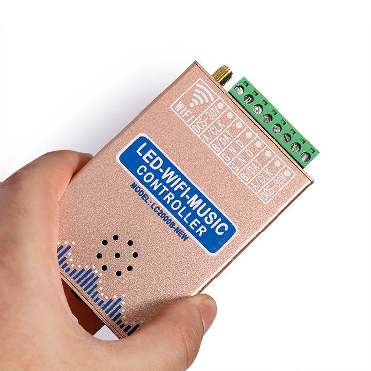 WiFi Music Pixel SPI LED Controller – DC12V-24V | Android APP + Sound Control | Aluminum Housing | For Addressable RGB/RGBW LED Strips - Image 2