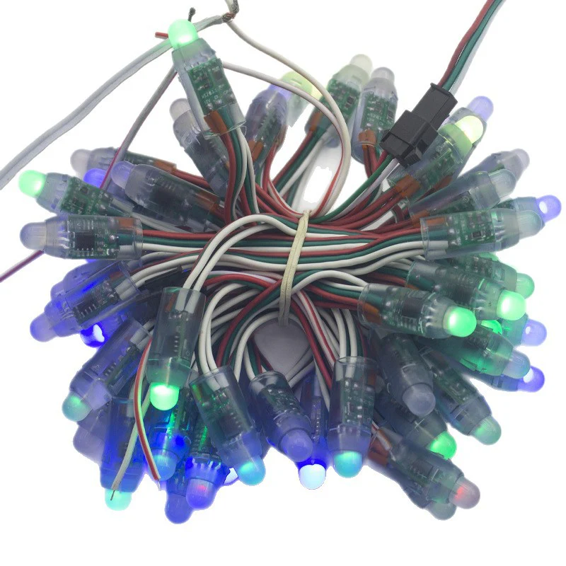 WS2811 RGBIC Addressable 12mm LED Pixel String Light, 50pcs/String, 0.3W DC12V IP67 Waterproof Color-Changing Dot Light for Channel Letter Signs, Advertising Boards & Architectural Lighting - Image 6
