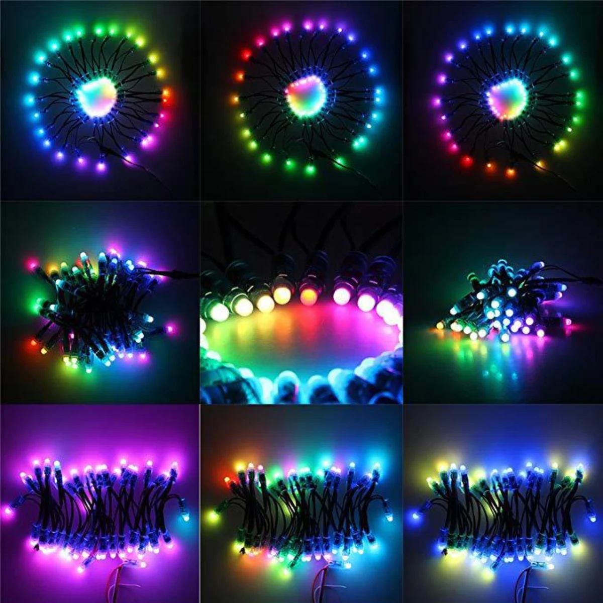 WS2811 RGBIC Addressable 12mm LED Pixel String Light, 50pcs/String, 0.3W DC12V IP67 Waterproof Color-Changing Dot Light for Channel Letter Signs, Advertising Boards & Architectural Lighting - Image 7