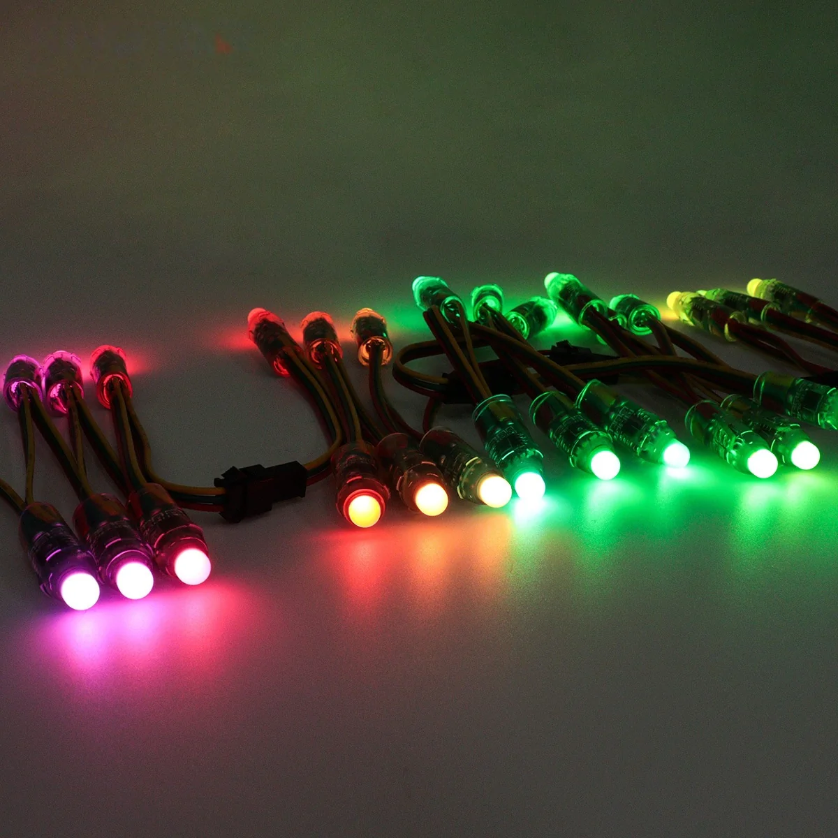 WS2811 RGBIC Addressable 12mm LED Pixel String Light, 50pcs/String, 0.3W DC12V IP67 Waterproof Color-Changing Dot Light for Channel Letter Signs, Advertising Boards & Architectural Lighting - Image 8