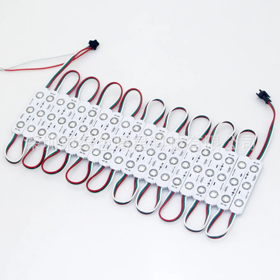 WS2811 RGBIC Addressable LED Module String Light, 20pcs/String, SMD5050, 75×15mm, 1.2W DC12V IP65 Waterproof Pixel LED Light for Outdoor Storefront & Channel Letter Signage (Controller & Power Supply Not Included) - Image 6