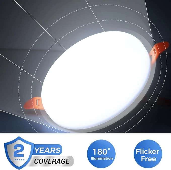 4 Inch LED Recessed Ceiling Light, 18W Recessed Light, 6500K Cool Daylight, Canless Wafer Downlight, Fits 2.5-4in Ceiling Hole with LED Driver (4 Pack) - Image 4
